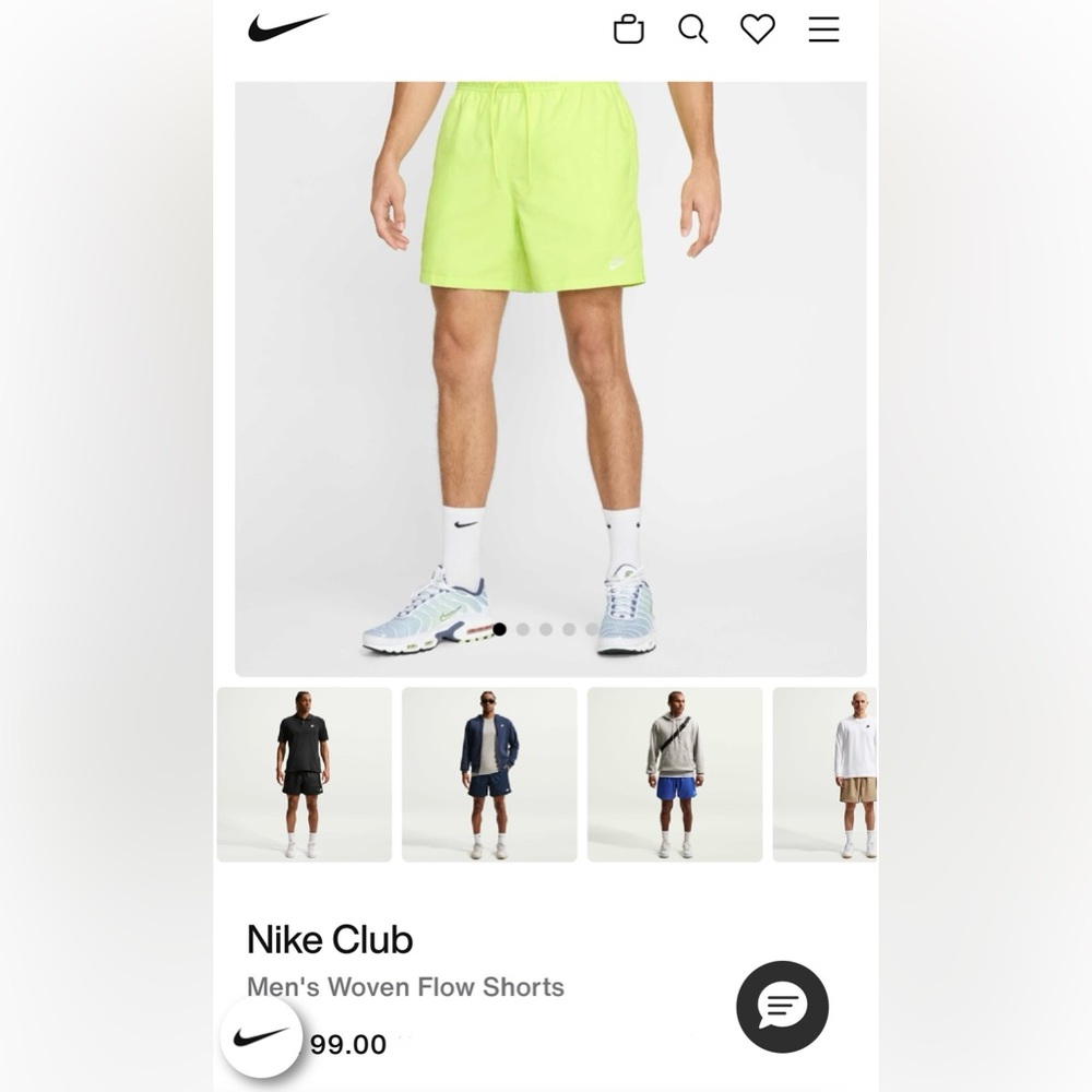 Nike Men's Woven Flow Shorts - Neon Green